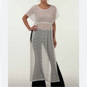 PPLA Netted Ivory Cover-up, Maxi, Size Small